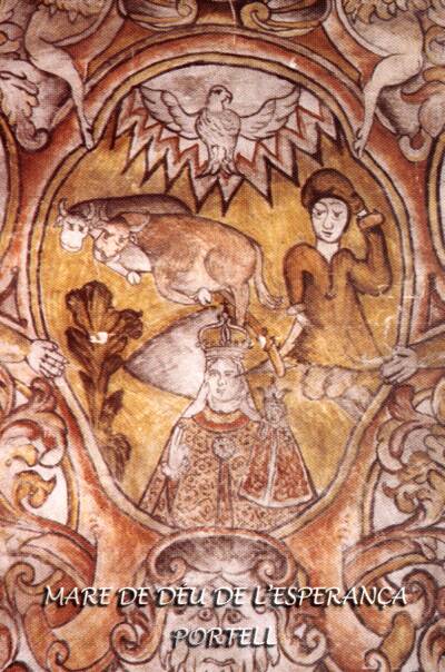 LA MARE DE DÉU pintada a la paret de l'Ermita